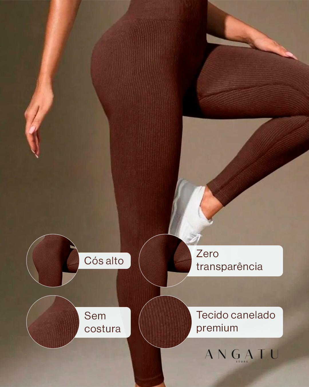 Kit com2 Leggings Zero Transparência Invishape™ | + Frete Grátis | Sem Costura, Canelada, Não Enrola, Modela e Afina a Silhueta