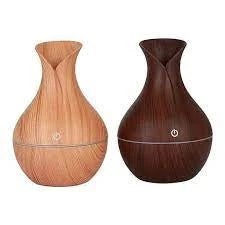 Umidificador Vaso Aromatizador Ultrassônico Tipo Madeira Usb Com Led Colorido