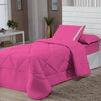 Kit Edredom Solteiro Dupla Face + Lençol 4 Pçs Preto Cinza