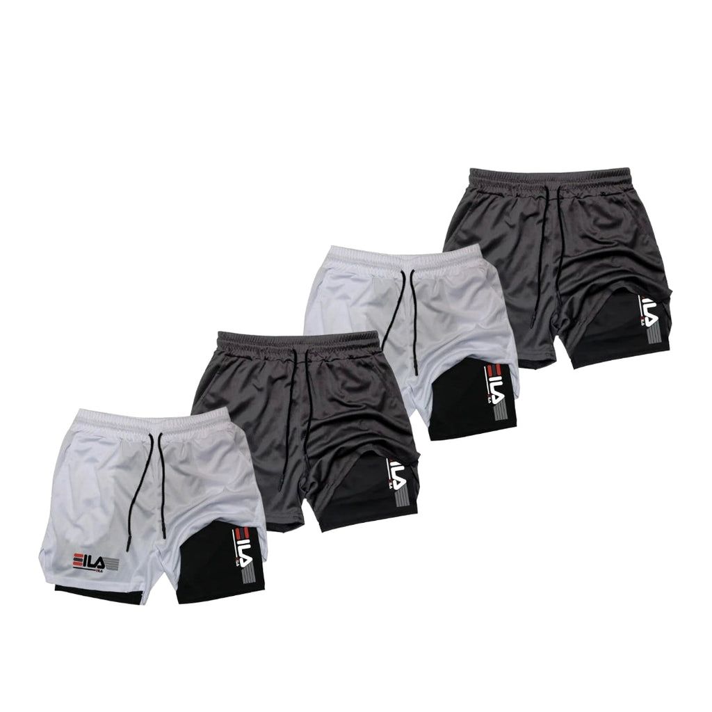 KIT 4 SHORTS DE COMPRESSÃO 2 EM 1 PROFIT  [PAGUE 02 LEVE 04]