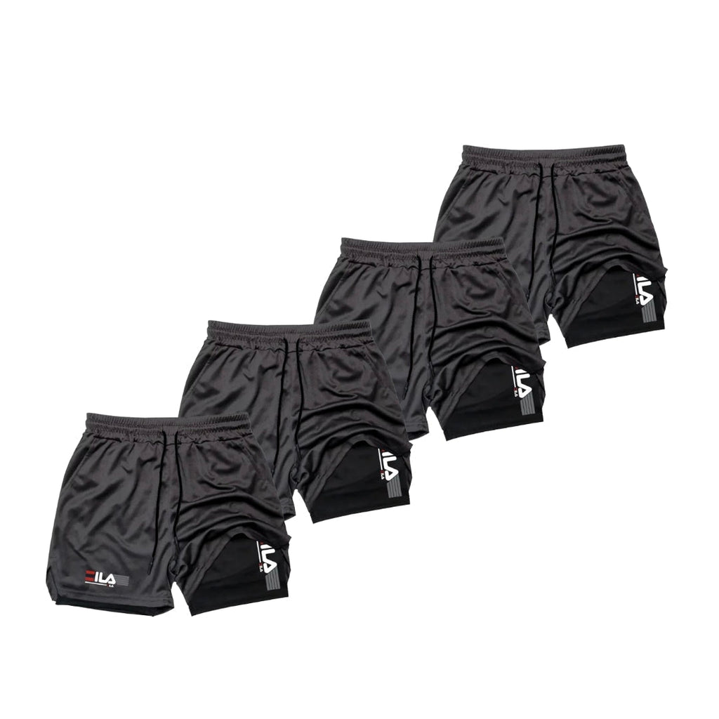 KIT 4 SHORTS DE COMPRESSÃO 2 EM 1 PROFIT  [PAGUE 02 LEVE 04]