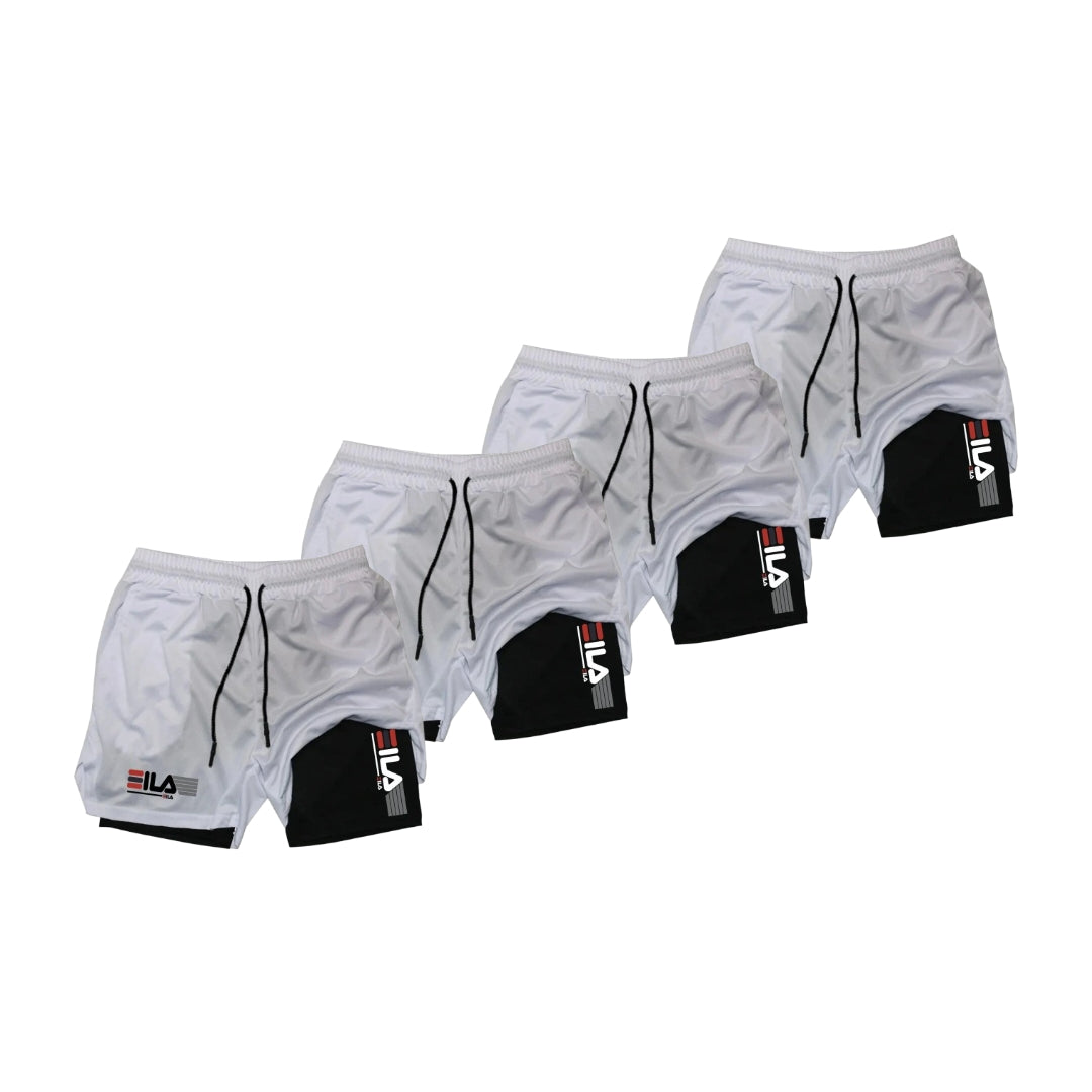 KIT 4 SHORTS DE COMPRESSÃO 2 EM 1 PROFIT  [PAGUE 02 LEVE 04]