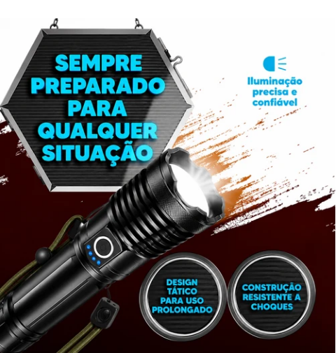 LumenX Pro™ - Lanterna Tática com 10.000 Lúmens