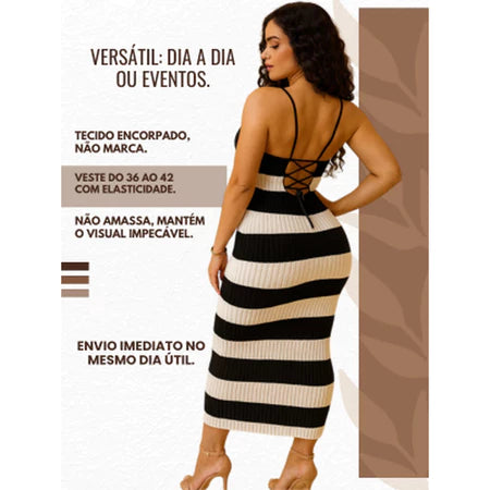 🌸 Vestido Tricô Elegance Fit™ – O Equilíbrio Perfeito Entre Conforto e Sofisticação