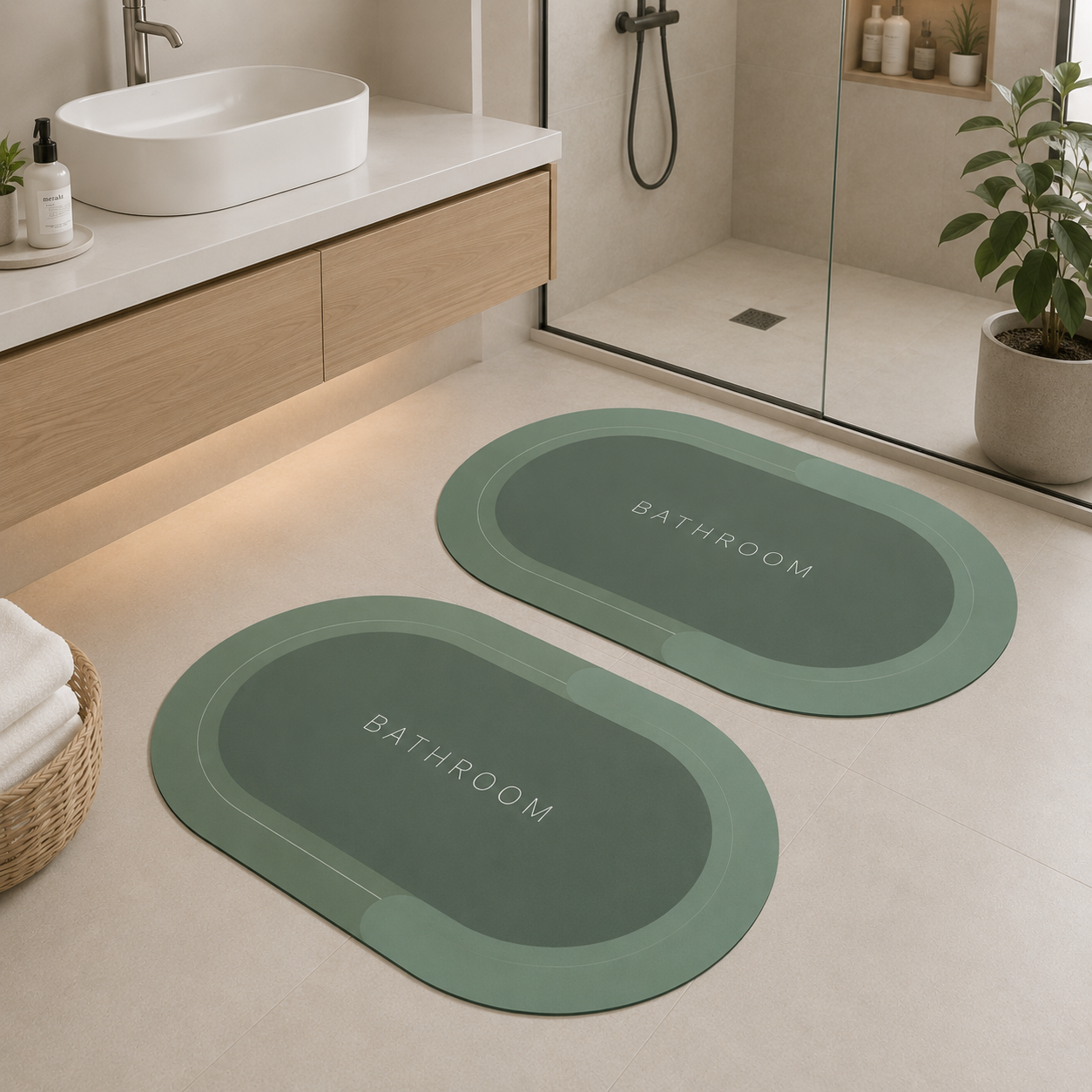 Compre 1 Leve 2 - Tapete UltraSeco™ – Antiderrapante, Absorção Imediata e Secagem Rápida