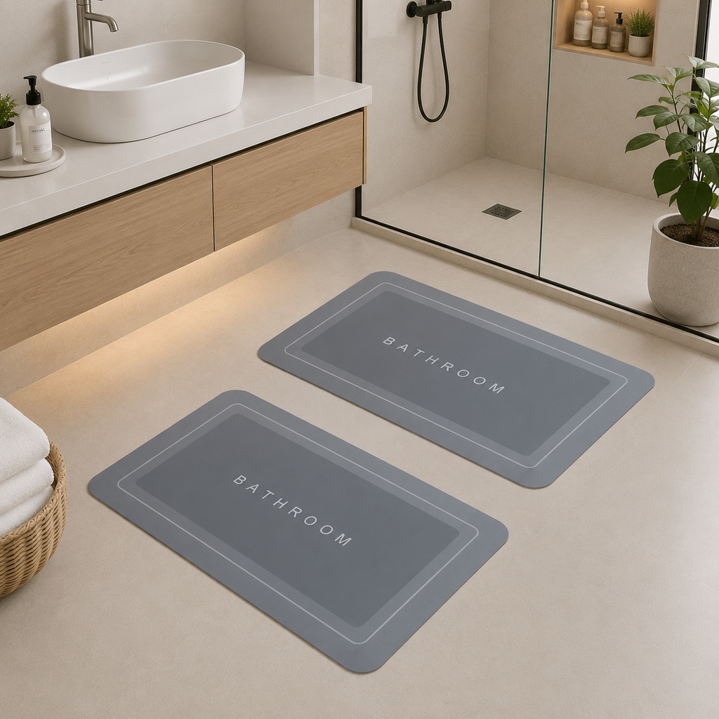 Compre 1 Leve 2 - Tapete UltraSeco™ – Antiderrapante, Absorção Imediata e Secagem Rápida