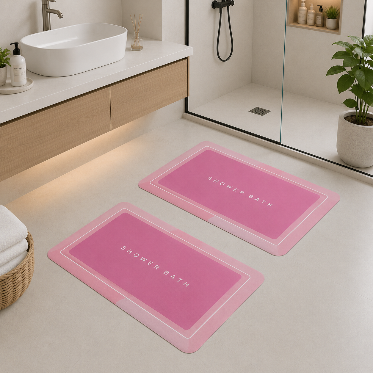 Compre 1 Leve 2 - Tapete UltraSeco™ – Antiderrapante, Absorção Imediata e Secagem Rápida