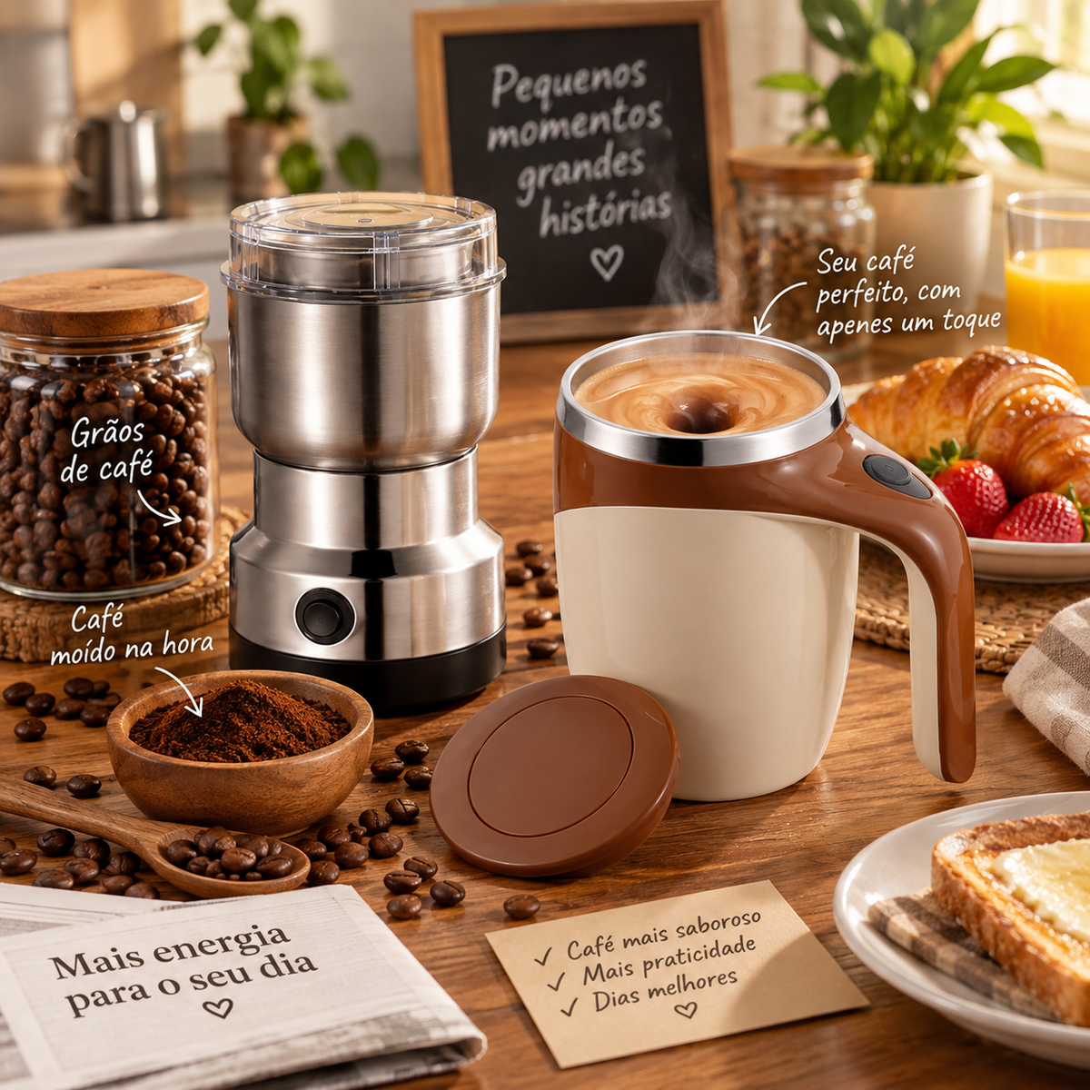 Moedor de Grãos de Café Gran'd Gusto - Moagem Rápida e Segura