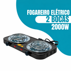 Fogão Elétrico Cooktop 1 Boca 1000W Portátil Camping | Linha Premium