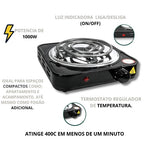 Fogão Elétrico Cooktop 1 Boca 1000W Portátil Camping | Linha Premium