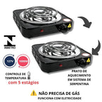 Fogão Elétrico Cooktop 1 Boca 1000W Portátil Camping | Linha Premium