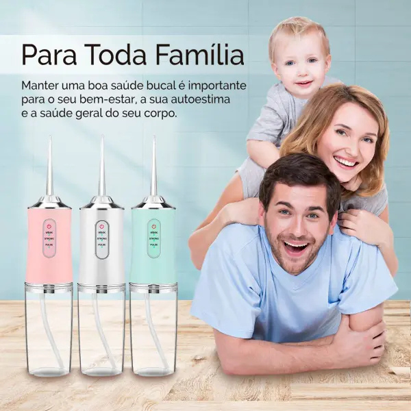 🦷AquaSmile Pro™ – Irrigador Bucal Portátil Recarregável 💧