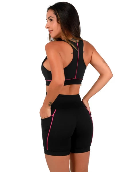 Kit 3 Conjunto Feminino Academia Top e Shorts Fitness Premium