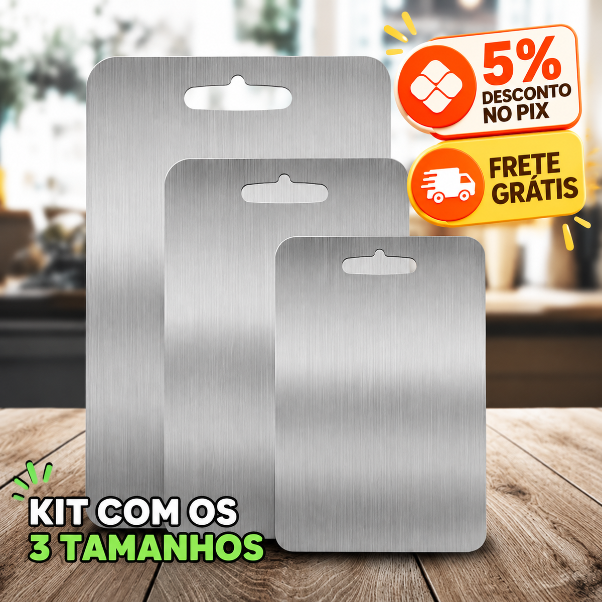 Tábua de Cozinha Titanium - Antibacteriana e Antisujeira