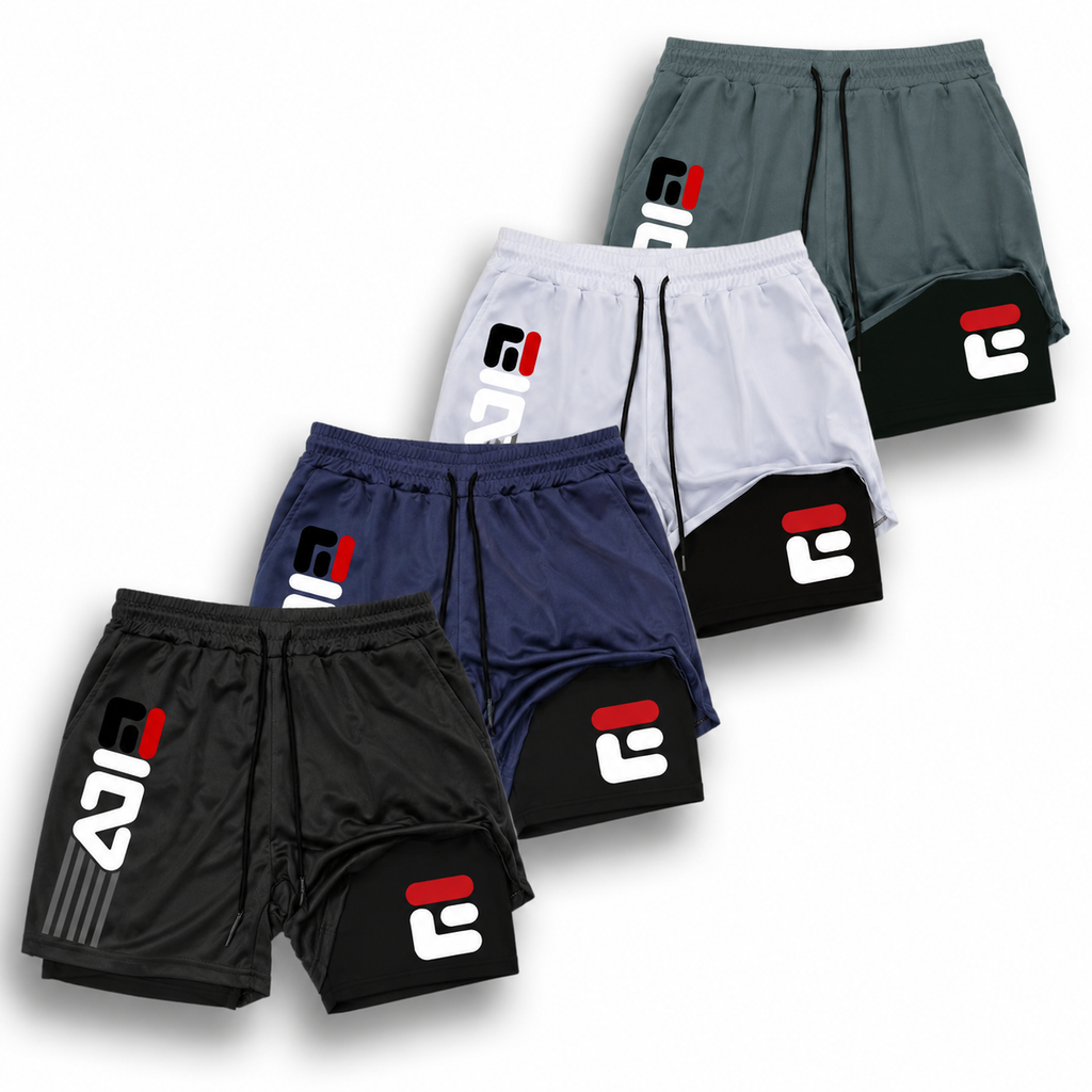 KIT 4 SHORTS DE COMPRESSÃO 2 EM 1 PROFIT  [PAGUE 02 LEVE 04]