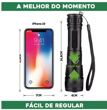 LumenX Pro™ - Lanterna Tática com 10.000 Lúmens