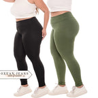 Kit 2 Calças Legging Plus Size Feminina Leg Suplex Zero Transparência Cintura Alta Levanta Bumbum