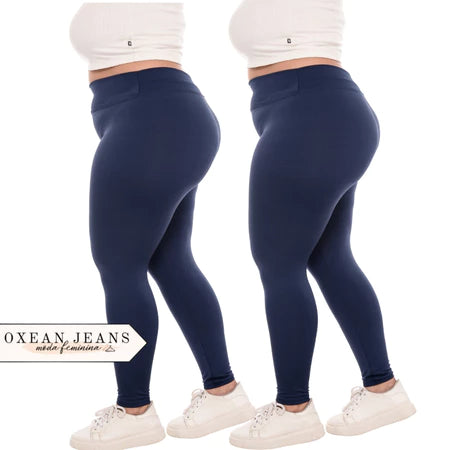 Kit 2 Calças Legging Plus Size Feminina Leg Suplex Zero Transparência Cintura Alta Levanta Bumbum