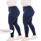 Kit 2 Calças Legging Plus Size Feminina Leg Suplex Zero Transparência Cintura Alta Levanta Bumbum