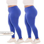 Kit 2 Calças Legging Plus Size Feminina Leg Suplex Zero Transparência Cintura Alta Levanta Bumbum