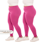Kit 2 Calças Legging Plus Size Feminina Leg Suplex Zero Transparência Cintura Alta Levanta Bumbum