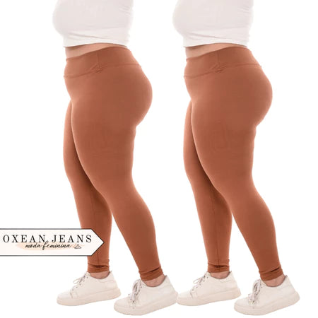 Kit 2 Calças Legging Plus Size Feminina Leg Suplex Zero Transparência Cintura Alta Levanta Bumbum