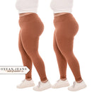 Kit 2 Calças Legging Plus Size Feminina Leg Suplex Zero Transparência Cintura Alta Levanta Bumbum