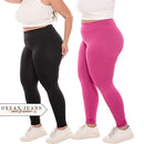 Kit 2 Calças Legging Plus Size Feminina Leg Suplex Zero Transparência Cintura Alta Levanta Bumbum