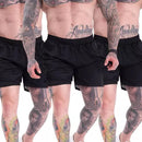 Kit 3 Shorts 2 em 1 Para Academia, Corrida e Lazer