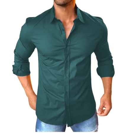 Camisa Social Masculina Slim Manga Longa