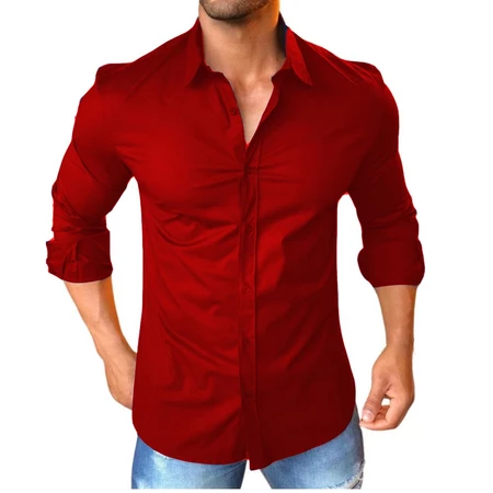 Camisa Social Masculina Slim Manga Longa