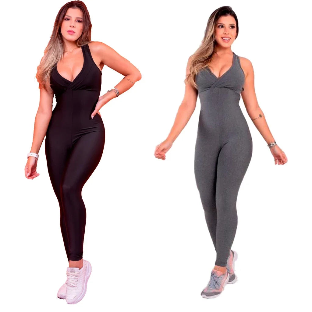 Kit 2 Macacões Fitness Longos - FitFlex