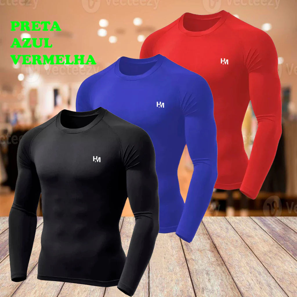 Kit 3 Camisetas Térmicas Segunda Pele