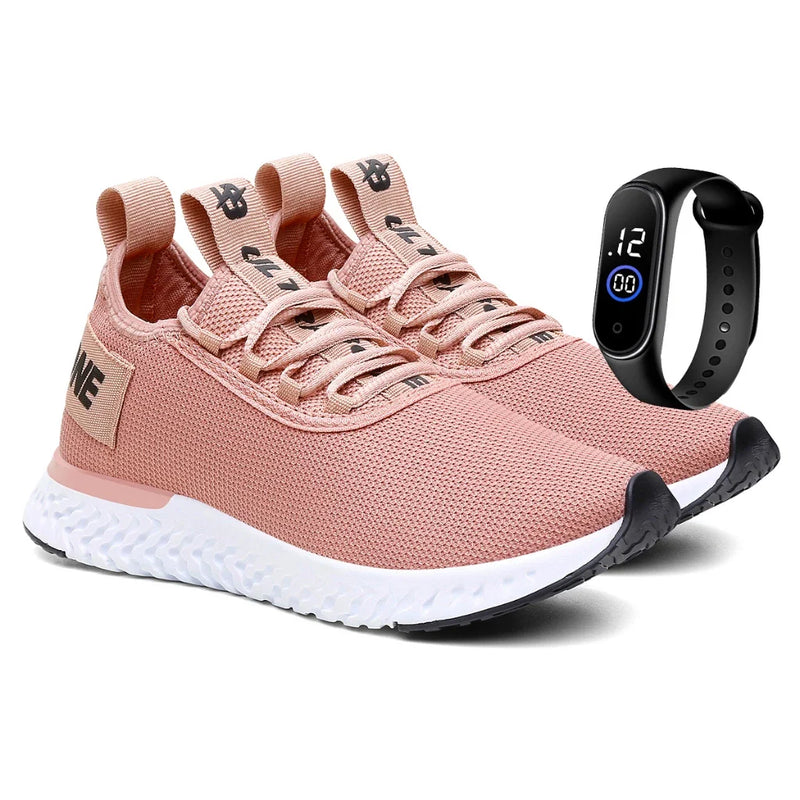 Kit Tênis Feminino para Corrida, Academia + Relógio - Promoção
