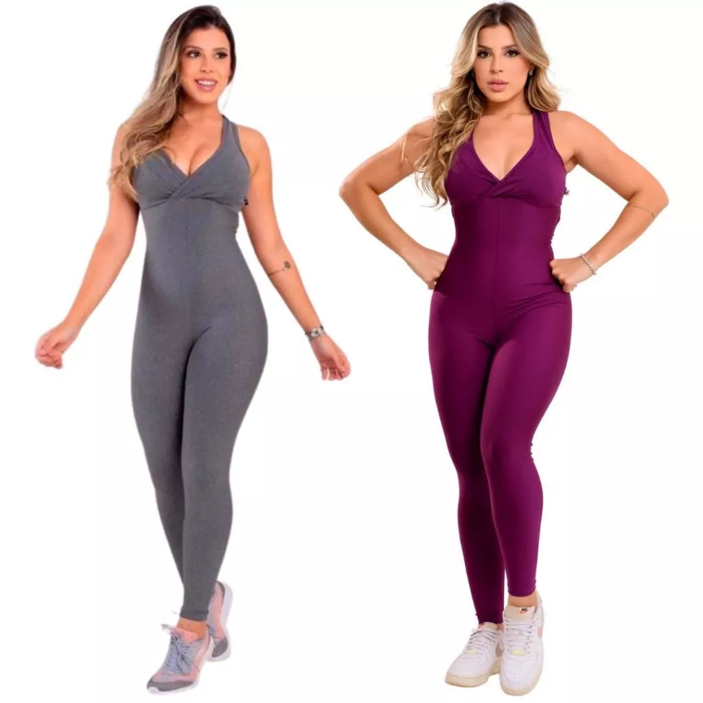 Kit 2 Macacões Fitness Longos - FitFlex