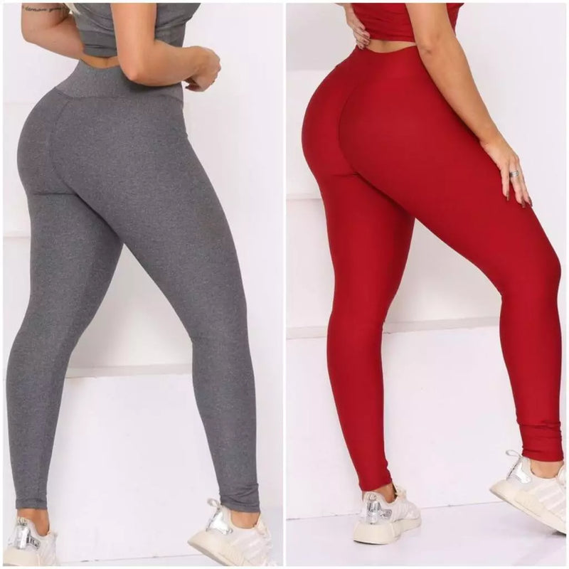 Leve 2 Leggings Duplex Lisa – Modela sem Marcar, 100% Opaca