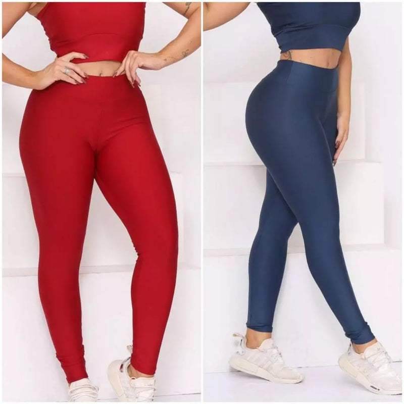 Leve 2 Leggings Duplex Lisa – Modela sem Marcar, 100% Opaca