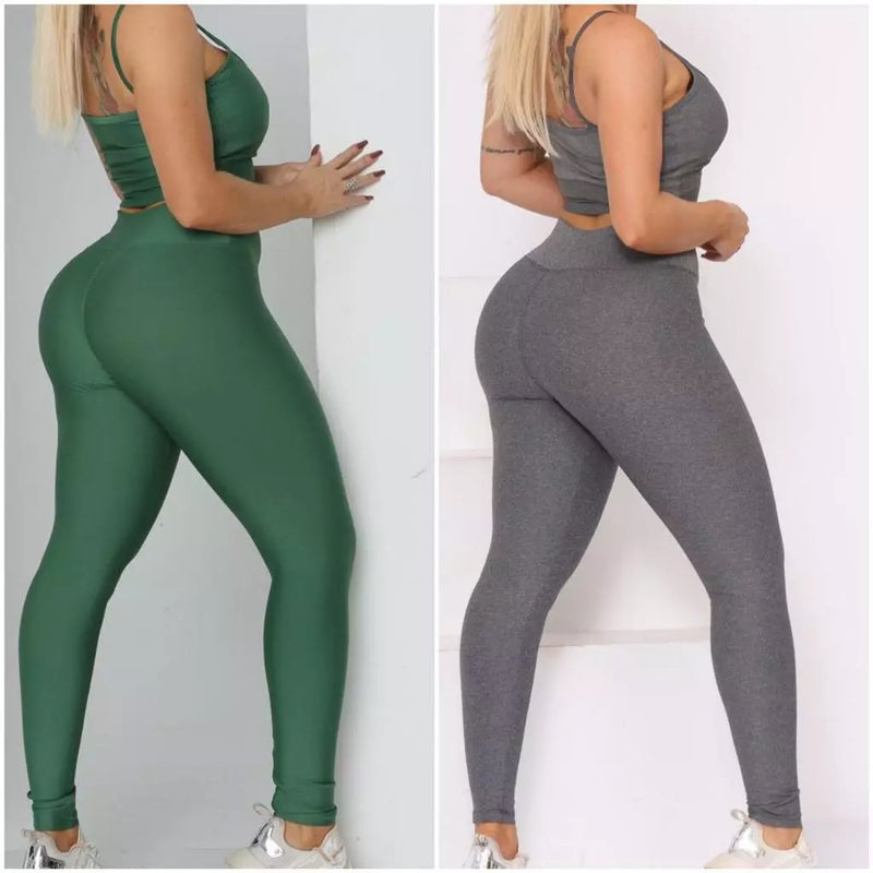 Leve 2 Leggings Duplex Lisa – Modela sem Marcar, 100% Opaca