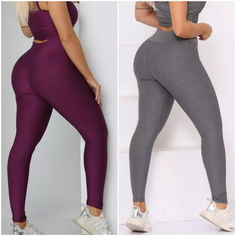 Leve 2 Leggings Duplex Lisa – Modela sem Marcar, 100% Opaca