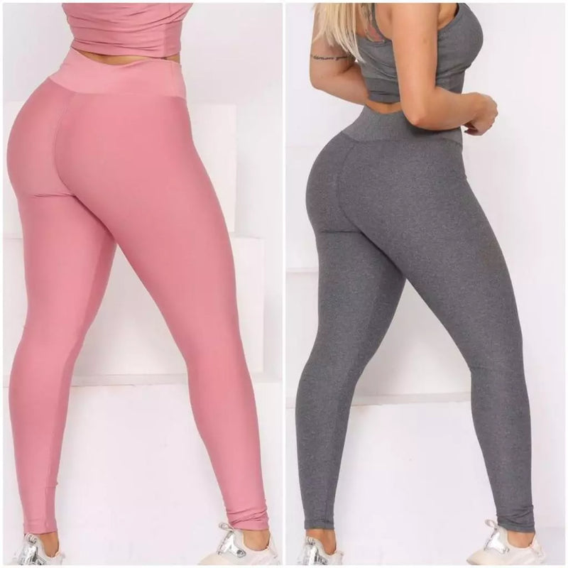 Leve 2 Leggings Duplex Lisa – Modela sem Marcar, 100% Opaca