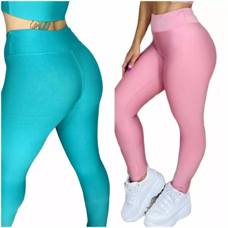 Leve 2 Leggings Duplex Lisa – Modela sem Marcar, 100% Opaca