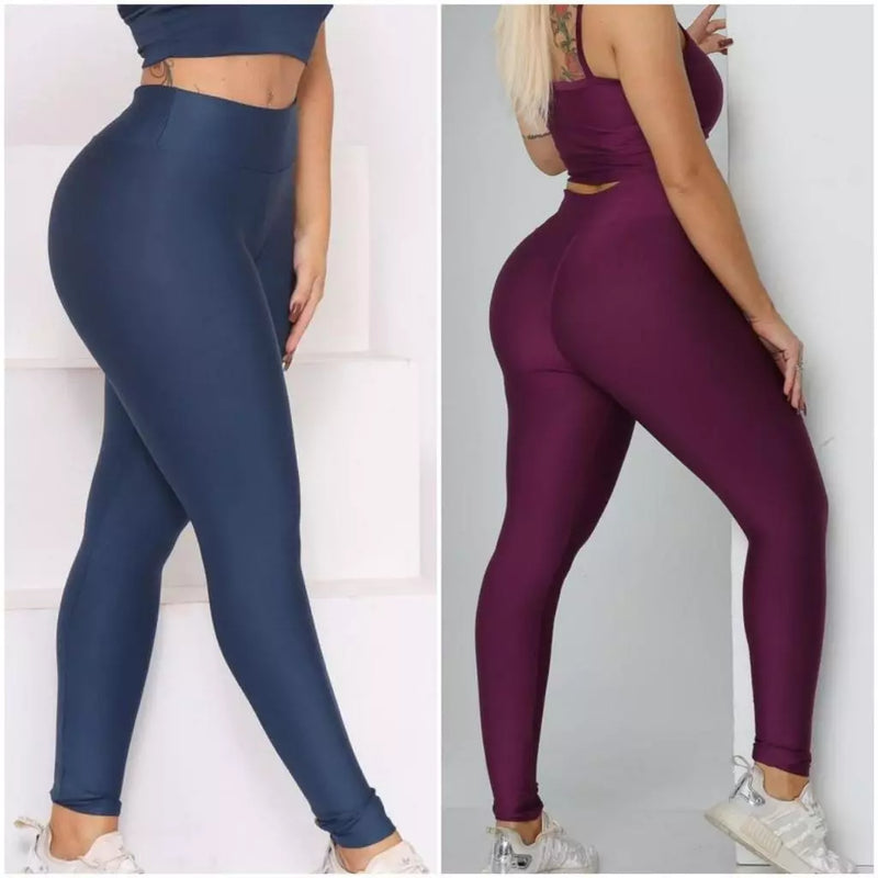 Leve 2 Leggings Duplex Lisa – Modela sem Marcar, 100% Opaca