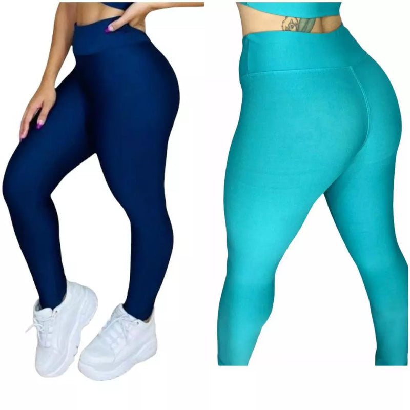 Leve 2 Leggings Duplex Lisa – Modela sem Marcar, 100% Opaca