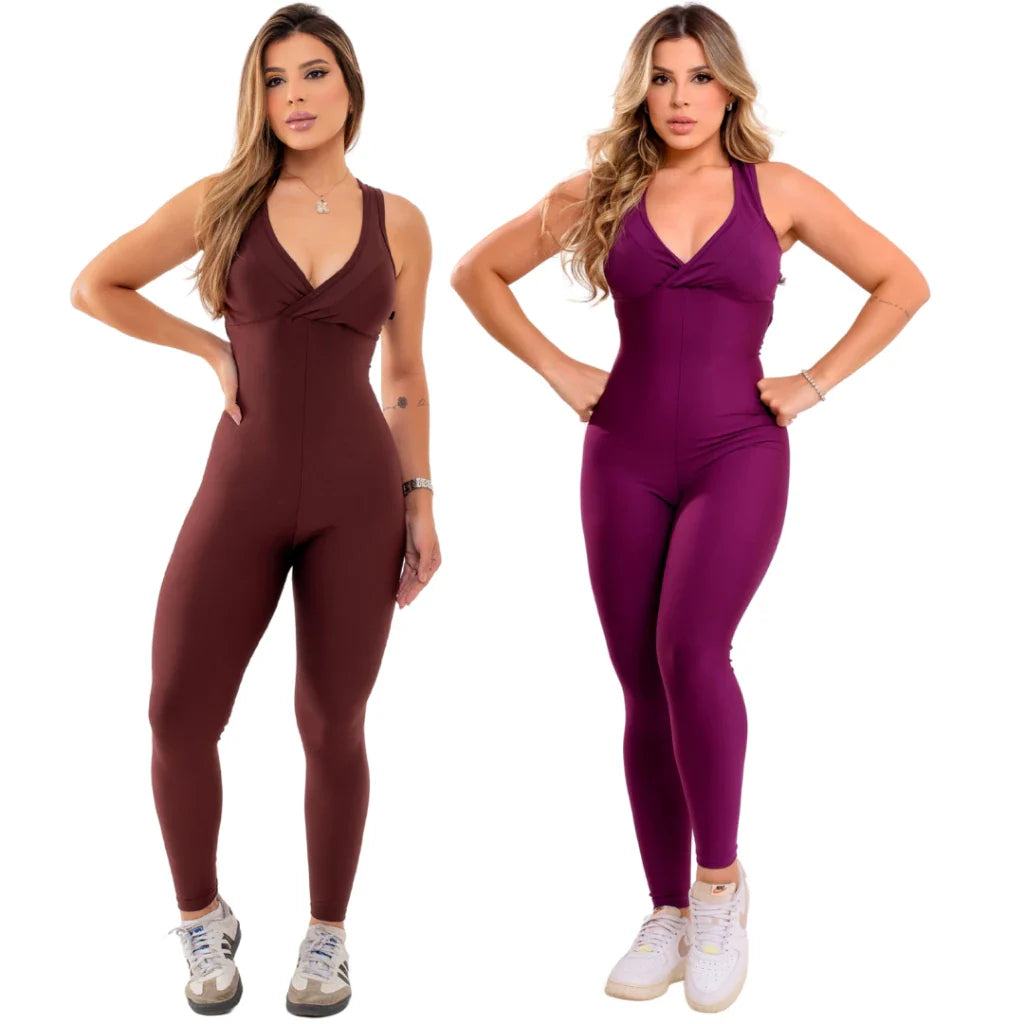 Kit 2 Macacões Fitness Longos - FitFlex