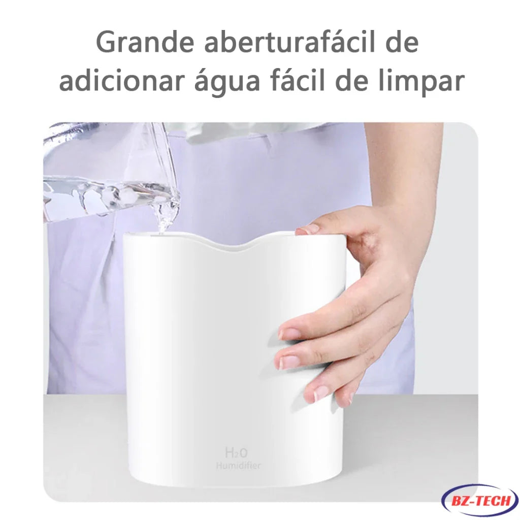 Umidificador Aromatizador 2L Bico Duplo USB LED