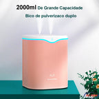Umidificador Aromatizador 2L Bico Duplo USB LED