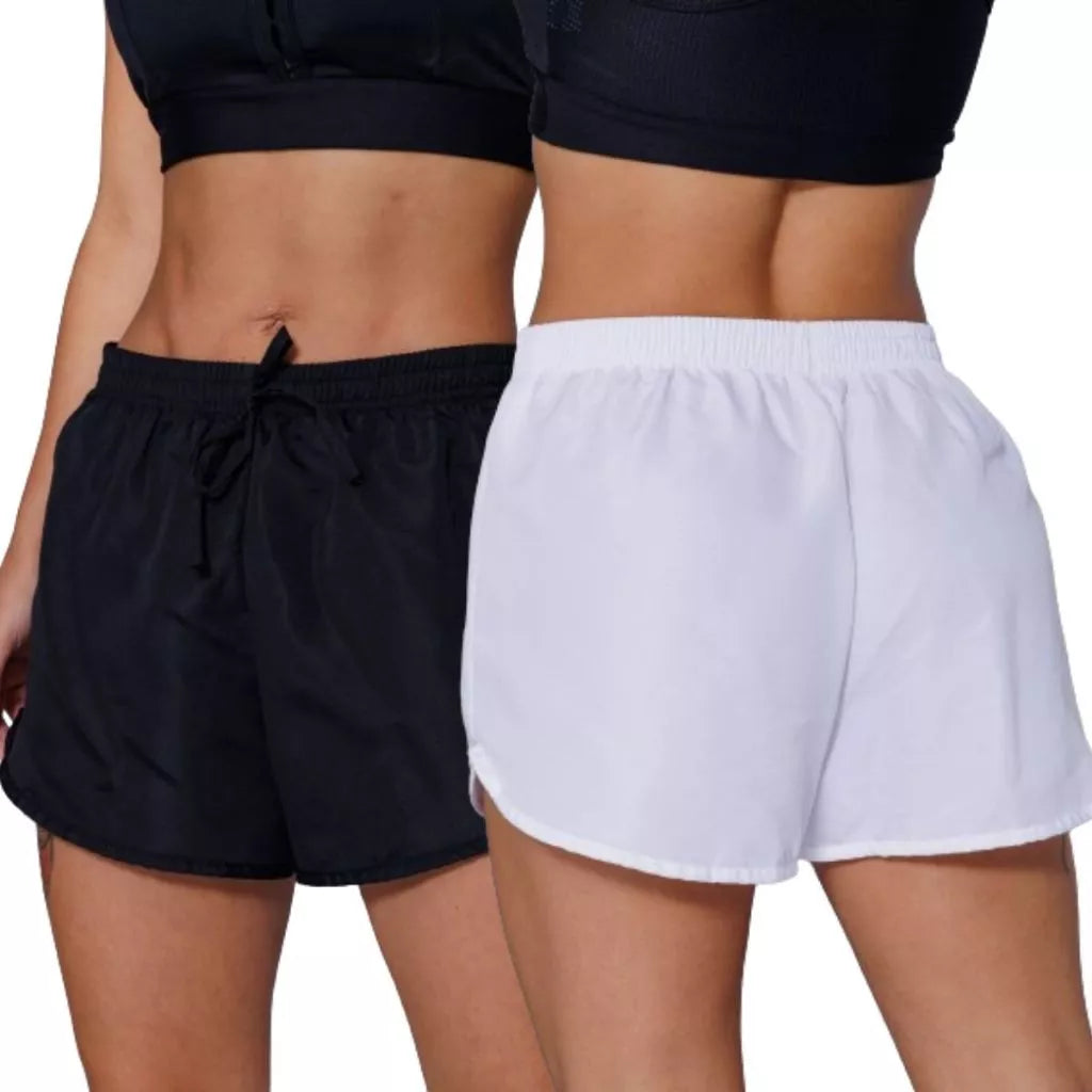 Kit 3 Shorts Tactel Feminino - APENAS R$79,80