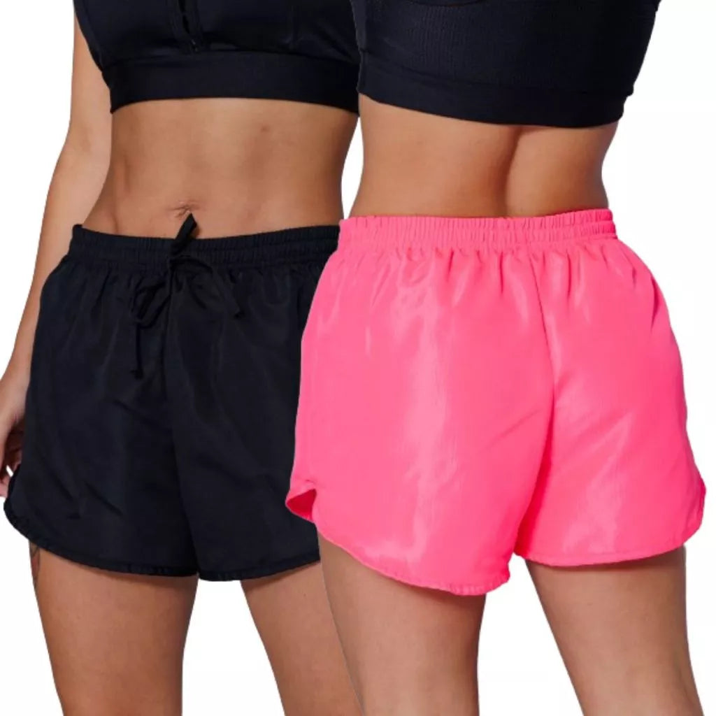 Kit 3 Shorts Tactel Feminino - APENAS R$79,80