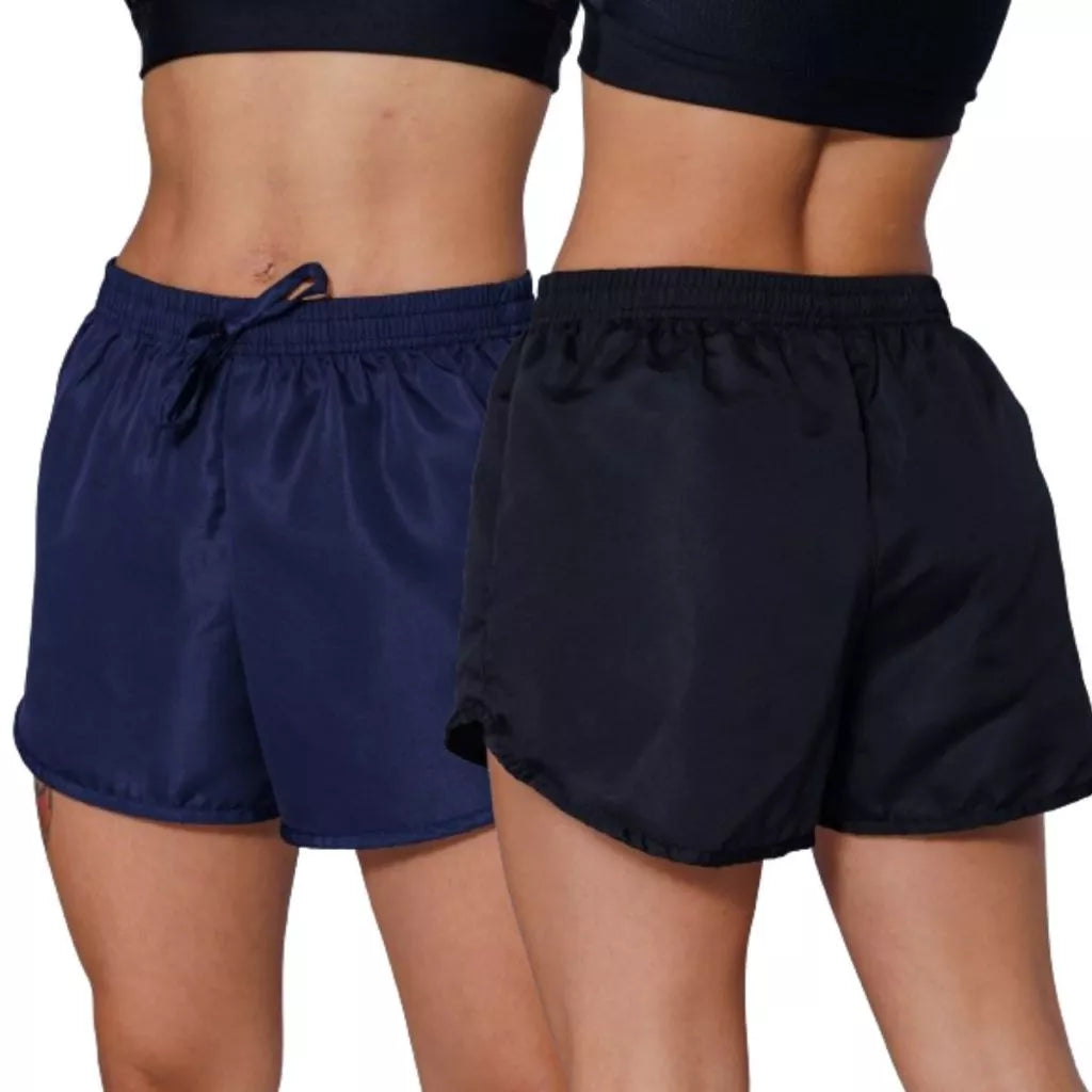 Kit 3 Shorts Tactel Feminino - APENAS R$79,80