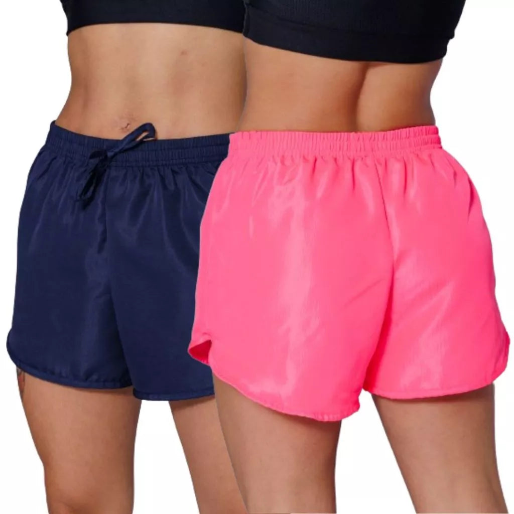 Kit 3 Shorts Tactel Feminino - APENAS R$79,80